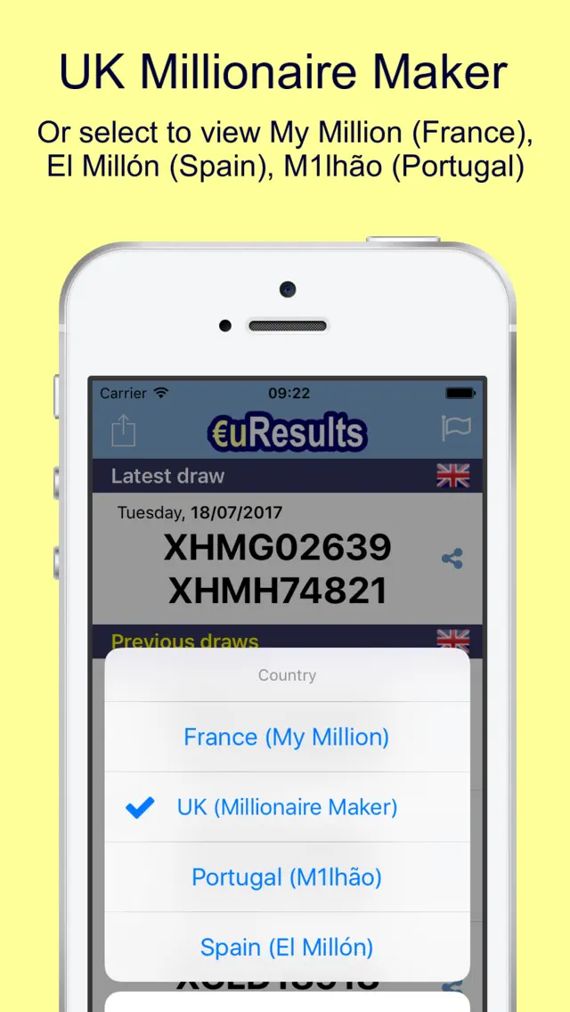 euResults EuroMillions App Store pantalla 5 de 5 (store): App Store