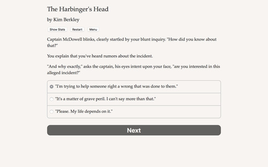 The Harbinger's Head Screenshots screen 5 of 5 (game): Gameplay