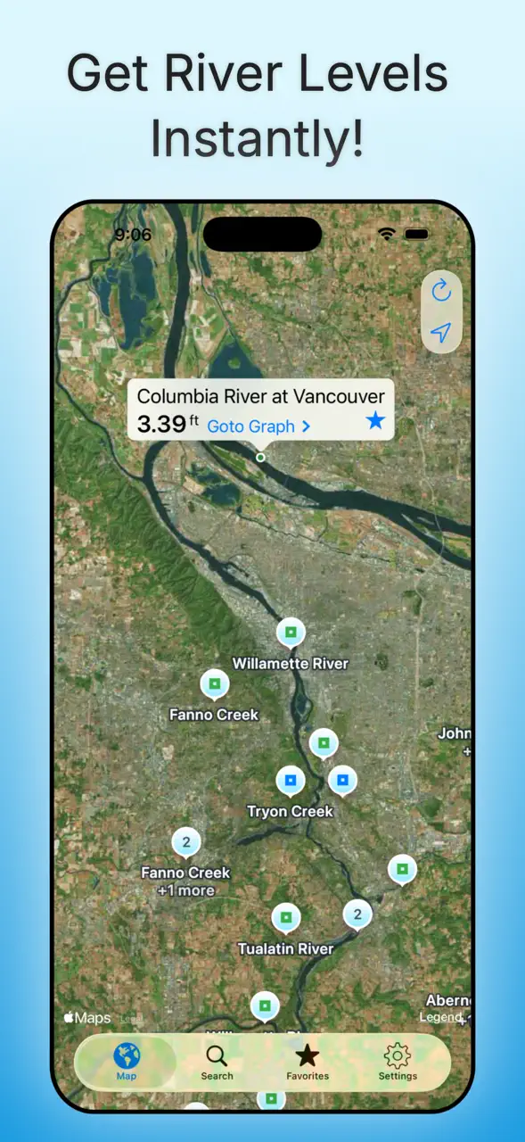 App Store flow in Rivercast: River Levels USA