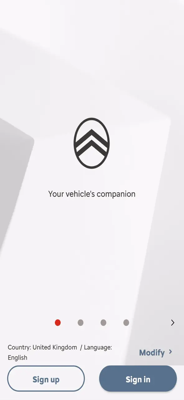 App Store flow in My Citroën