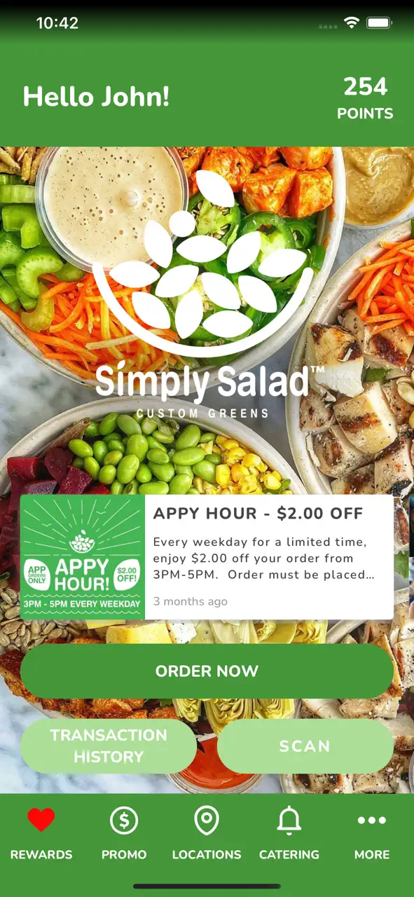 App Store flow in Simply Salad
