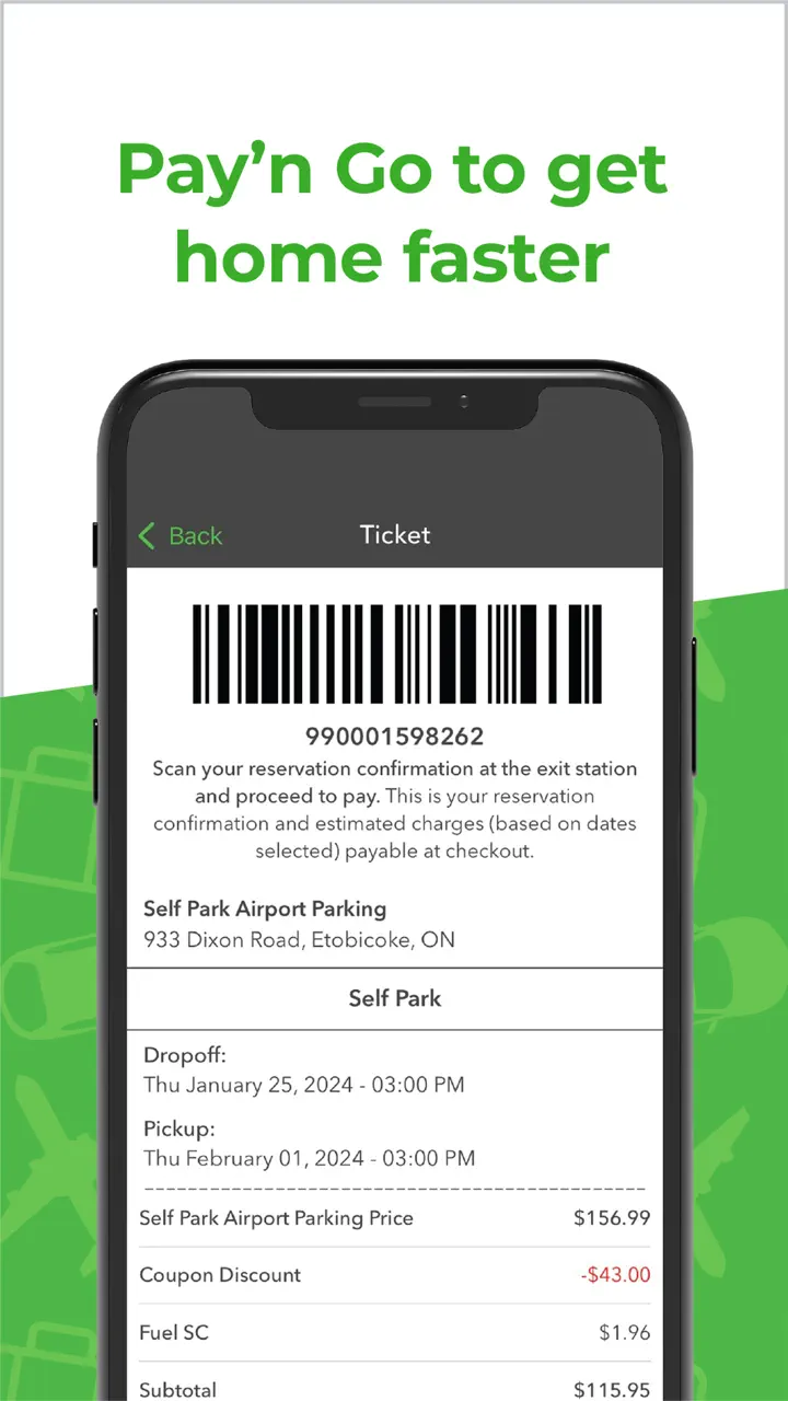 Park’N Fly Canada App Store pantalla 5 de 6 (store): App Store