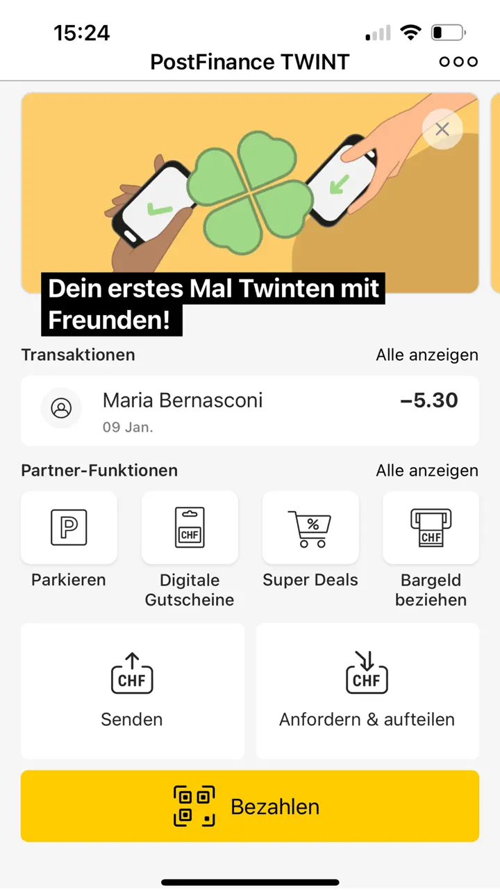 App Store flow in PostFinance TWINT