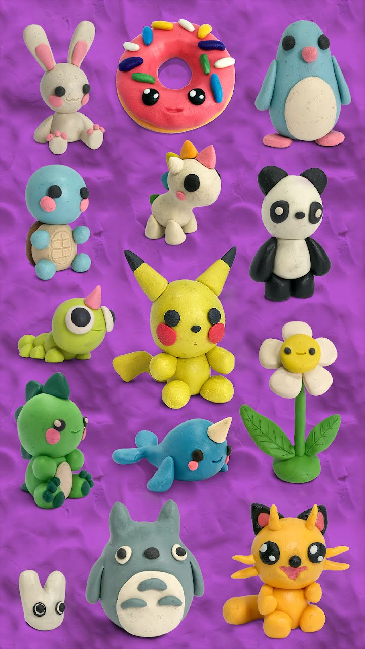 Google Play flow in Personagens de argila kawaii