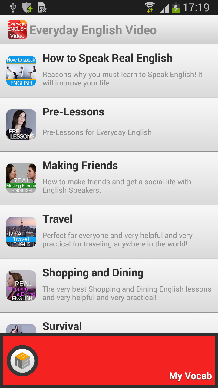 Google Play flow in Everyday English Video Lessons