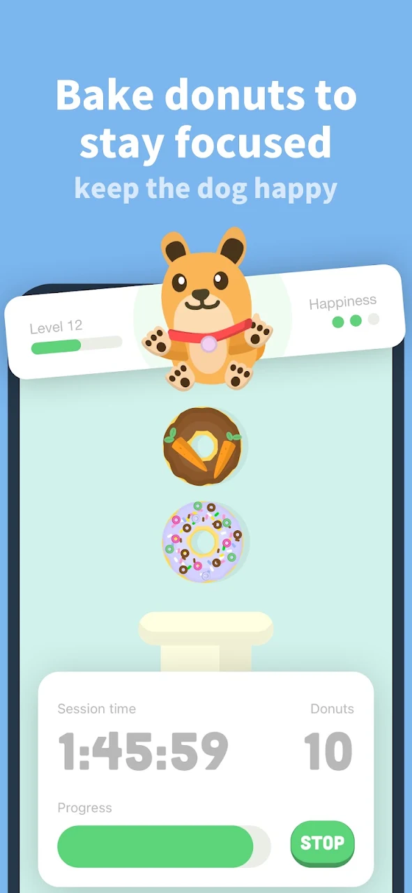 Focus Dog: Pet Pomodoro Timer Google Play pantalla 2 de 16 (store): Google Play