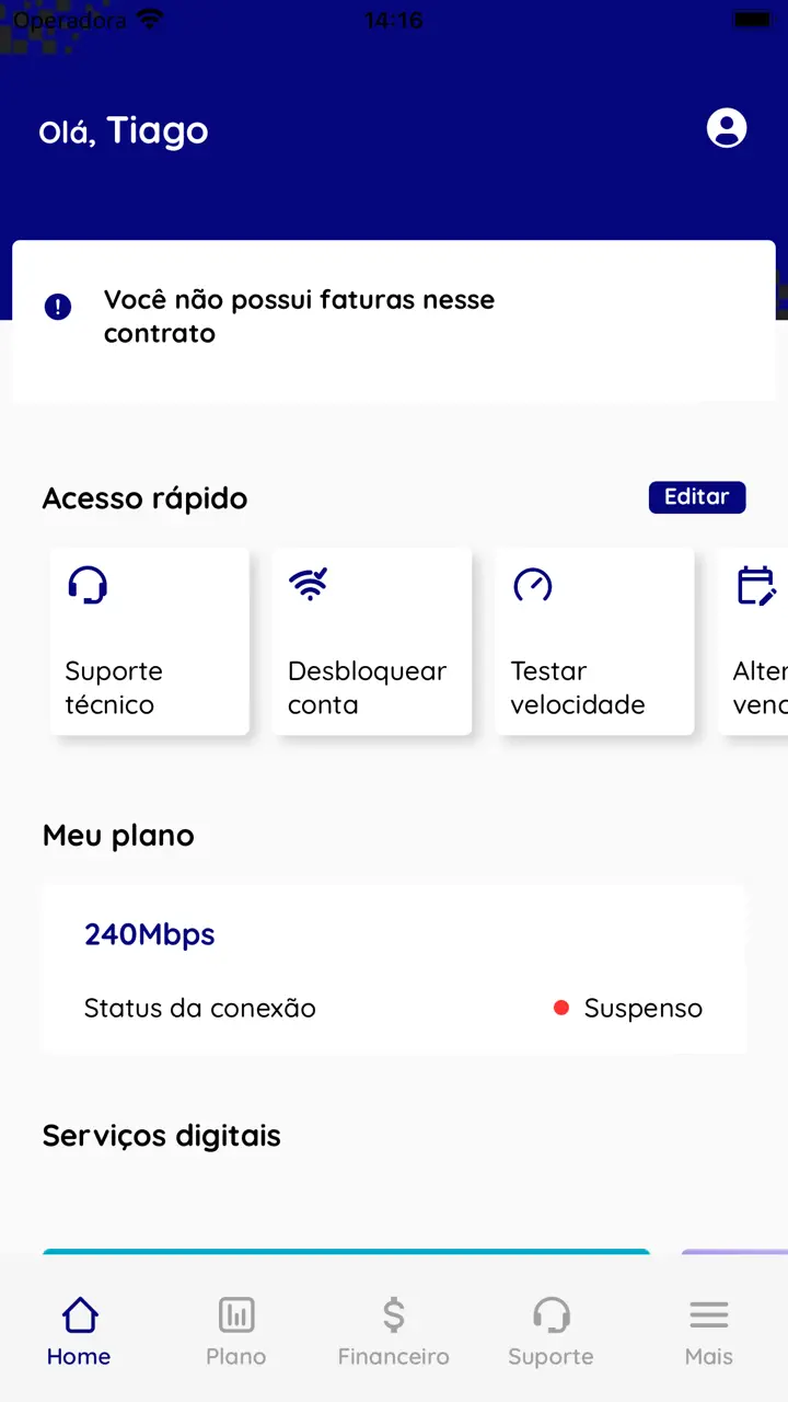 App Store flow in Minha GIGA+