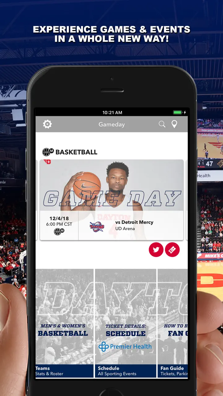 App Store flow in Dayton Flyers Gameday