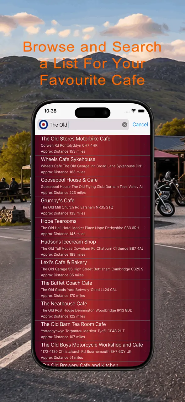 U.K. Biker Cafes App Store pantalla 5 de 7 (store): App Store