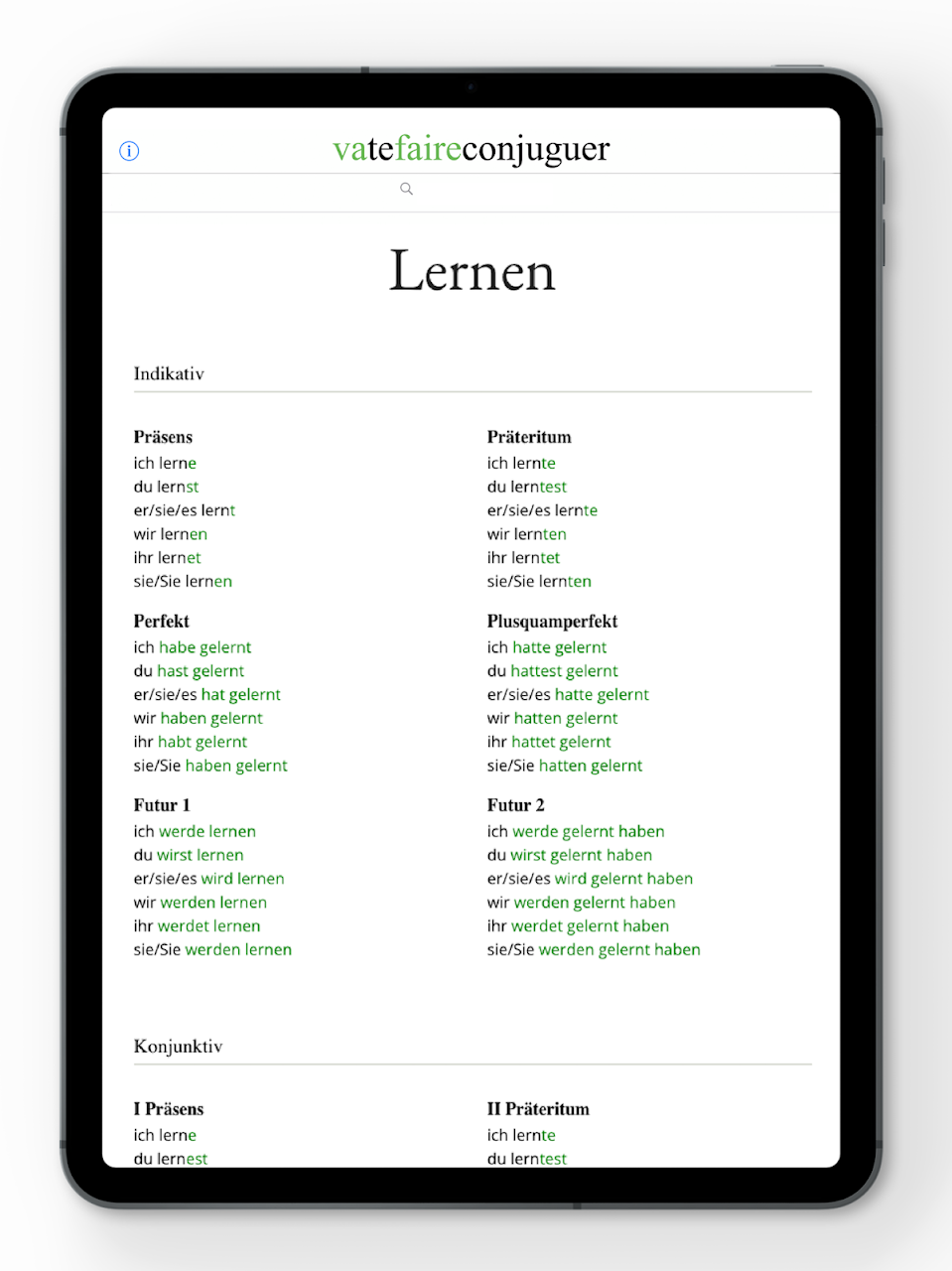 Conjugação de verbos em alemão Google Play pantalla 10 de 10 (store): Google Play