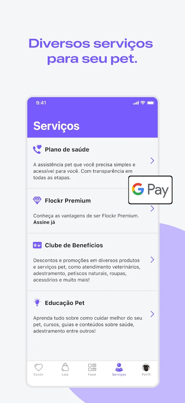 Flockr - Pets com mais saúde Google Play pantalla 7 de 9 (store): Google Play