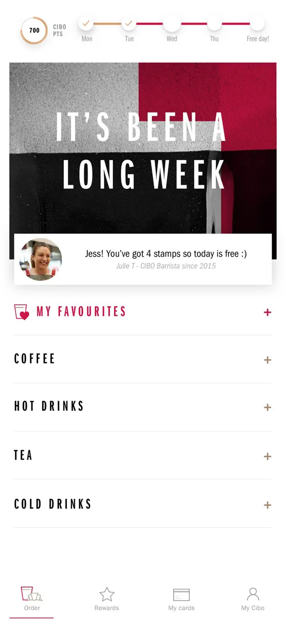 App Store flow in Cibo