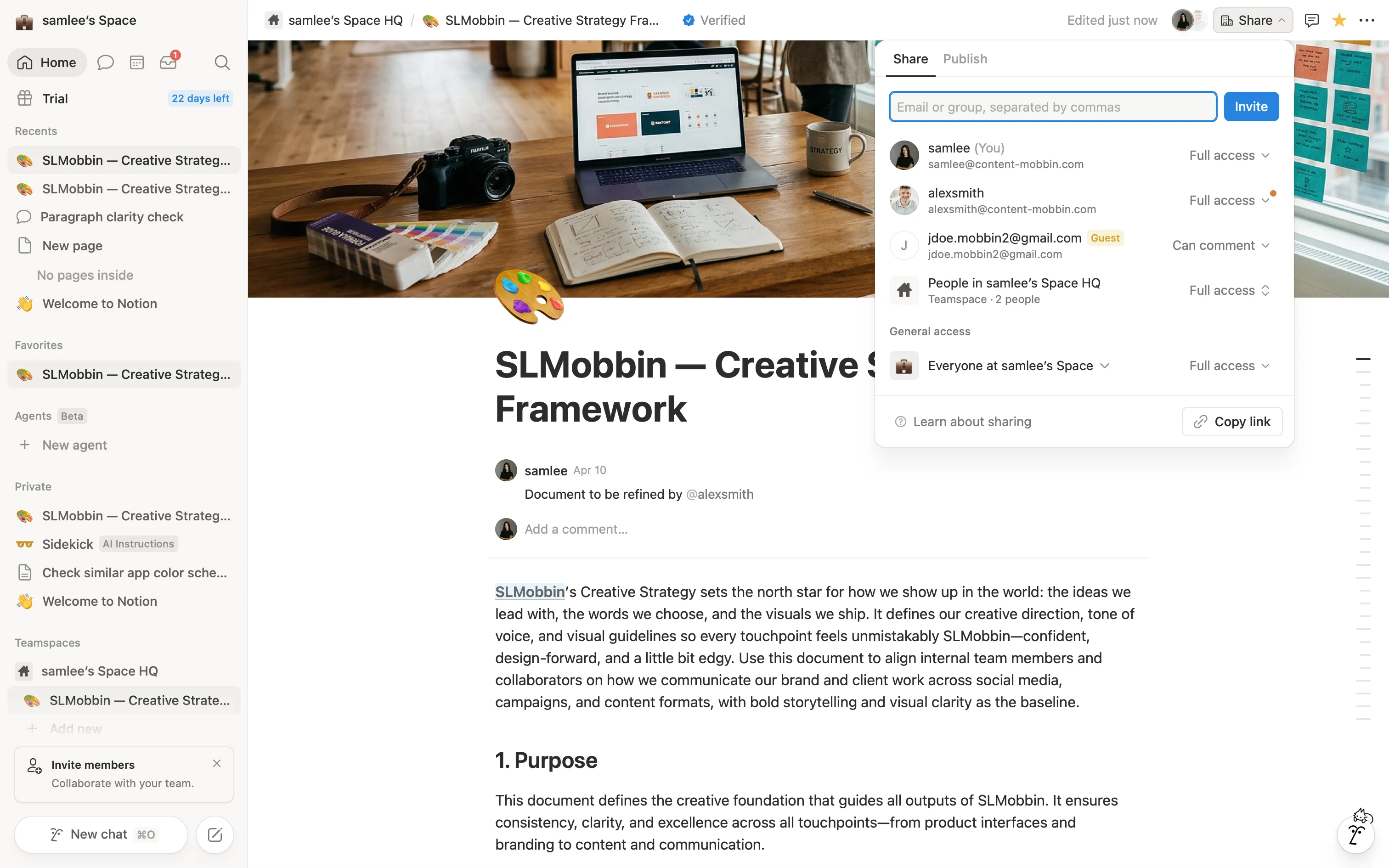 Notion Inviting a guest pantalla 11 de 11 (Web): Application