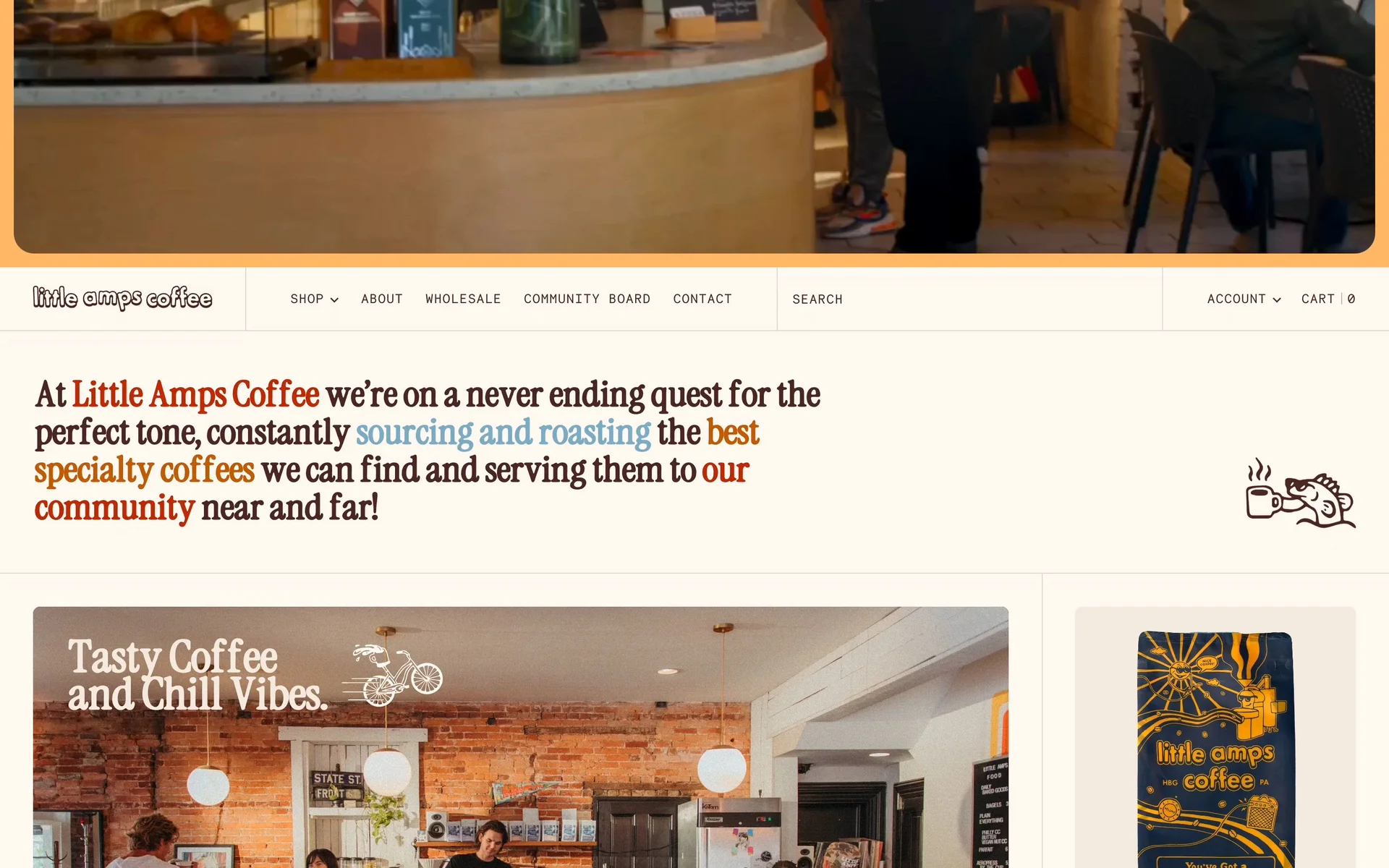 Home flow in Little Amps Coffee