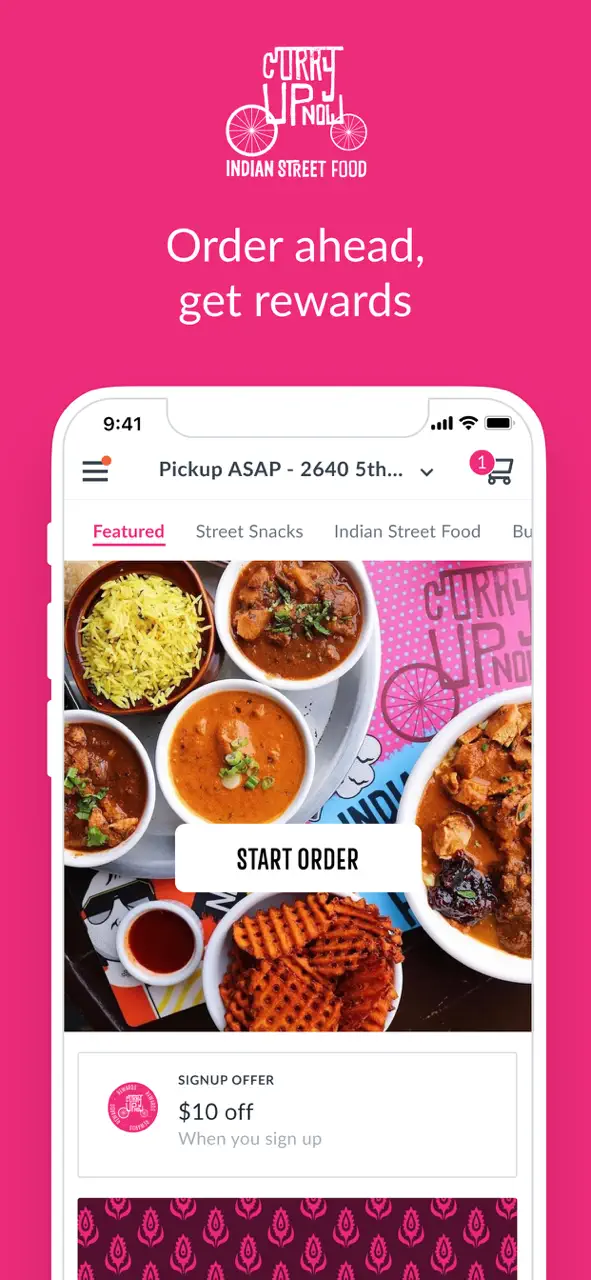 App Store flow in Curry Up Now - Ordering