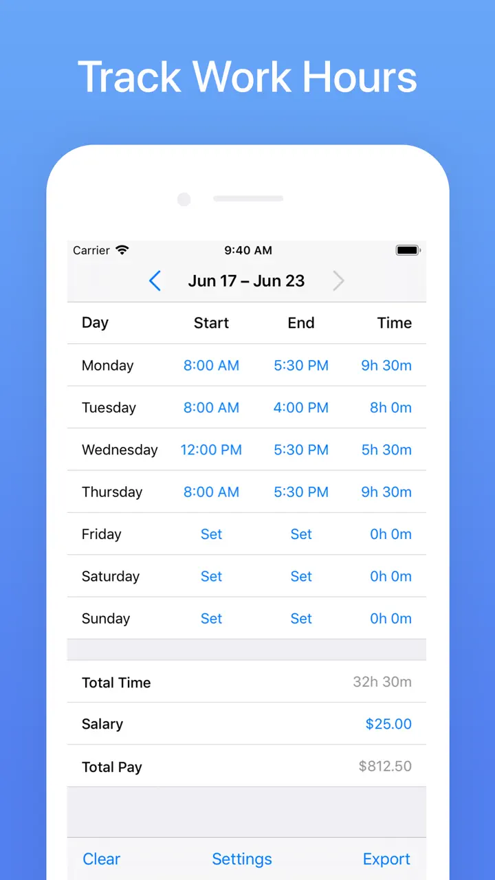App Store flow in Hours Tracker: Time Calculator