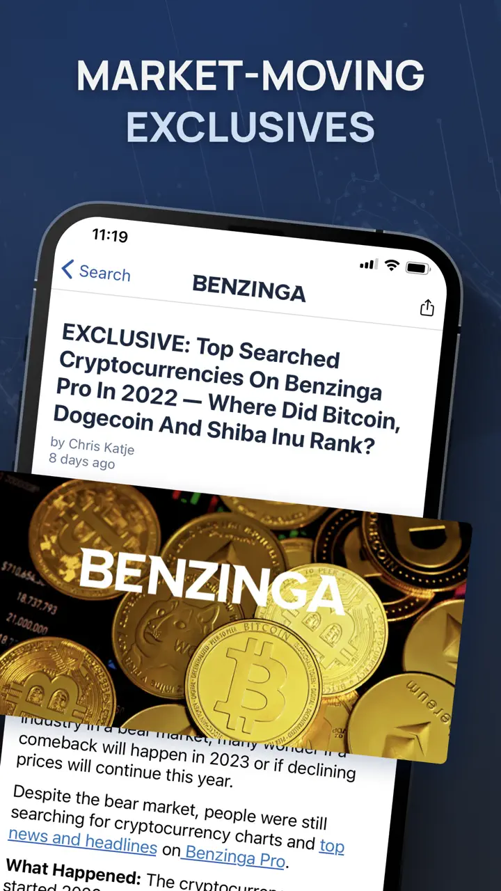App Store flow in Benzinga Financial News & Data