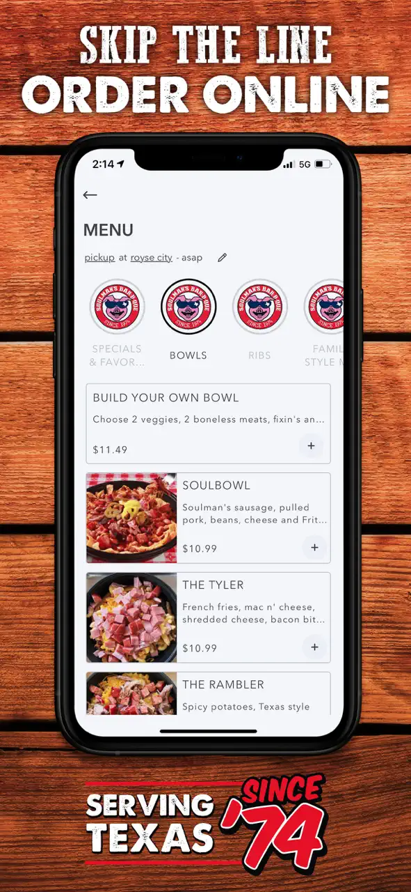App Store flow in Soulman's Bar-B-Que