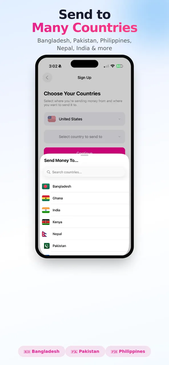 App Store flow in Placid Money Transfer