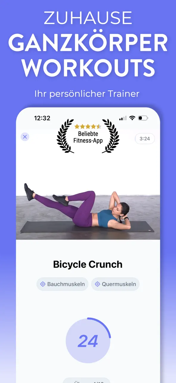 App Store flow in Tägliche Workouts: Heimfitness