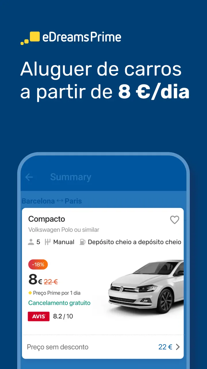 eDreams: Voos, hotéis e carros App Store pantalla 5 de 8 (store): App Store