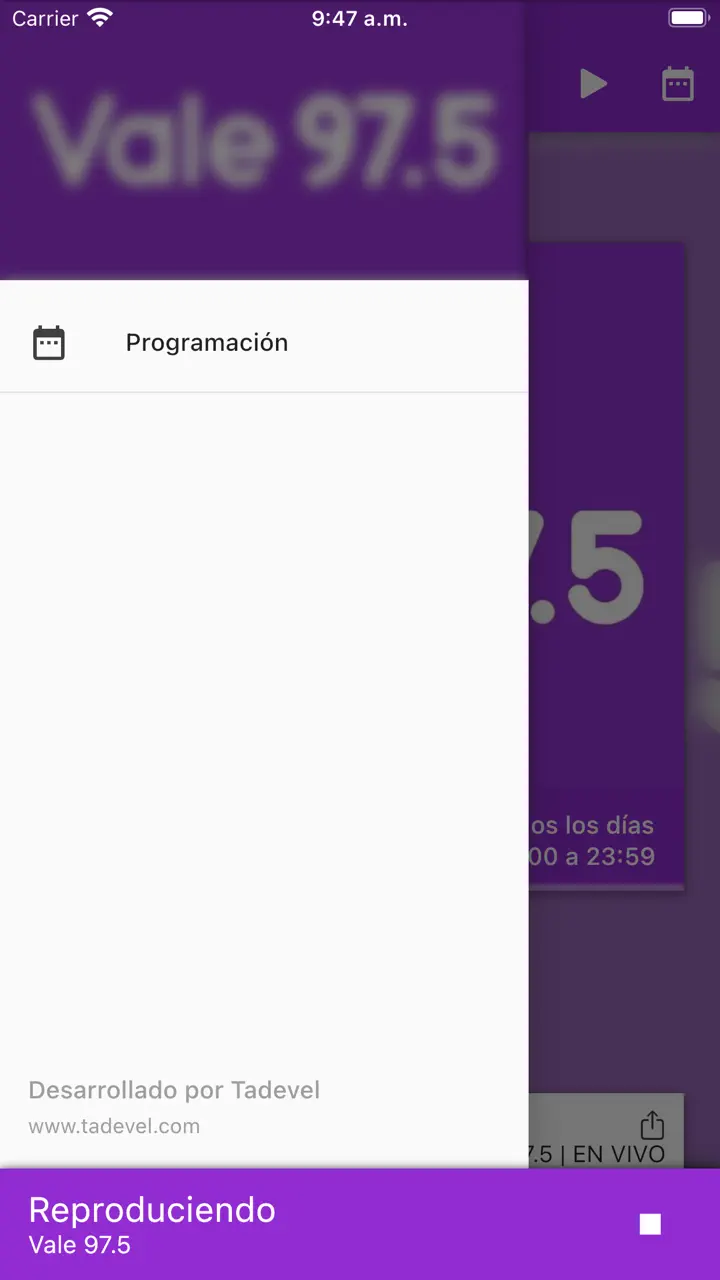 App Store flow in Radio Vale 97.5