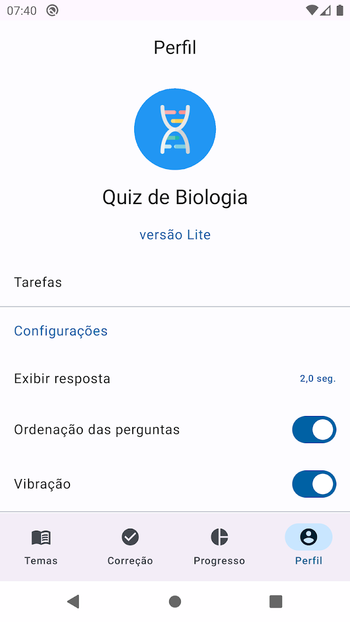 Quiz de Biologia Google Play pantalla 5 de 15 (store): Google Play